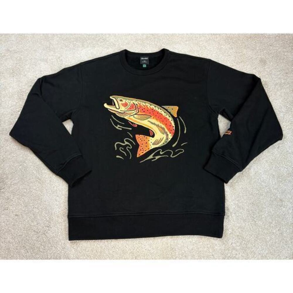 Hooke Outdoor Men's Rainbow Trout Crewneck Graphic Sweatshirt Size S